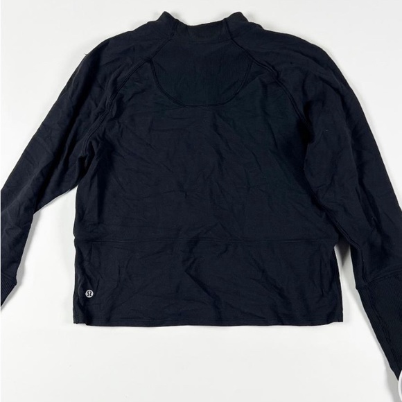 Lululemon It’s Rulu Long Sleeve Quarter Zip Cropped Solid Black Pullover - Picture 1 of 14